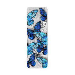 Étiquette Composition des White and Blue Butterflies