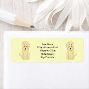 Étiquette Conception de chien Goldendoodle jaune Adresse de