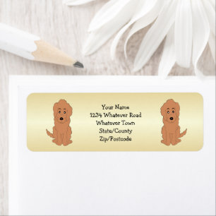Étiquette Conception de chien Goldendoodle rouge Adresse de
