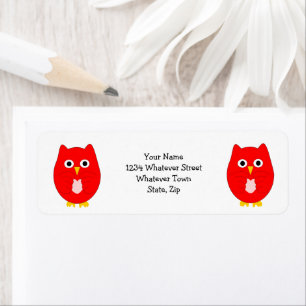 Étiquette Conception de hibou rouge adresse de retour