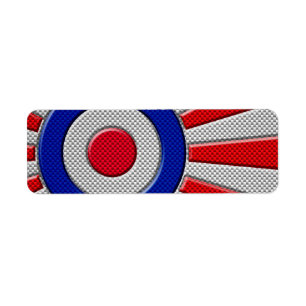 Étiquette Conception de Sunburst Roundel Mod en fibre de car