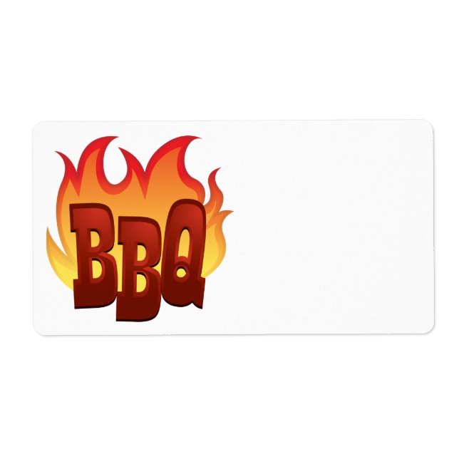 Étiquette conception de texte de flamme de barbecue (Devant)