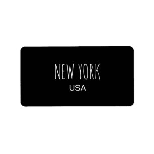 Étiquette Conception de typographie minimaliste New York Éta