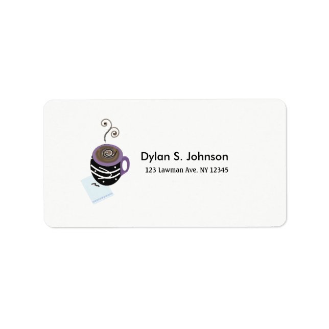 Étiquette Conception moderne de café et de serviette (Devant)