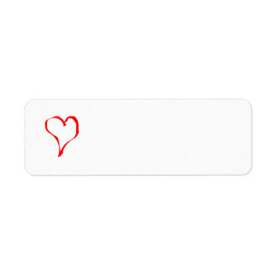 Étiquette Conception rouge et blanche de coeur d'amour