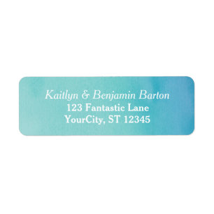 Étiquette Conception Turquoise et bleue de l'aquarelle Ombre