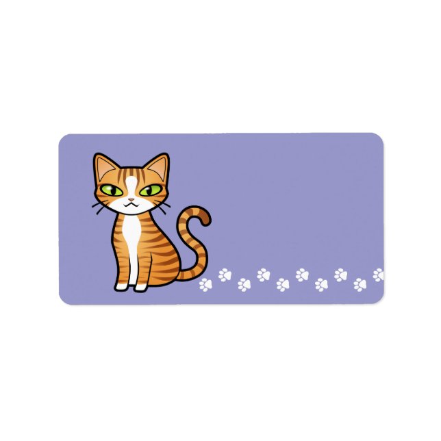 Étiquette Concevez votre propre chat de dessin (Devant)