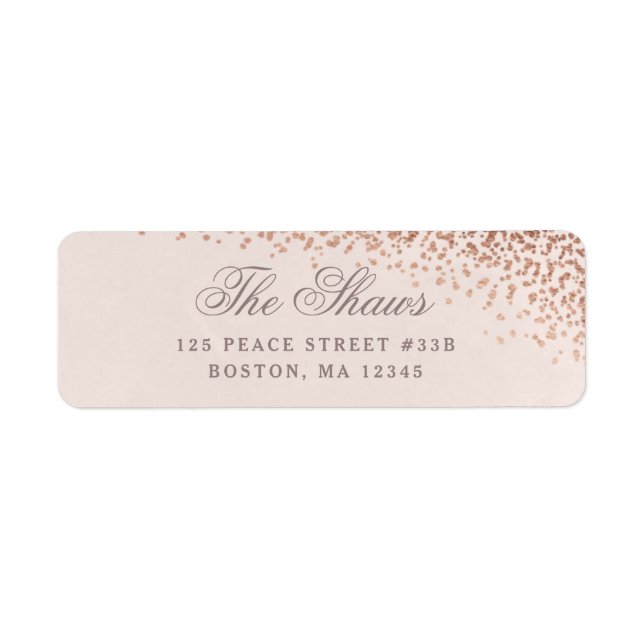 Étiquette Confetti feuille retour adresse fausse feuille (Devant)