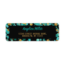 Confetti Turquoise Gold Parties scintillant Noir T