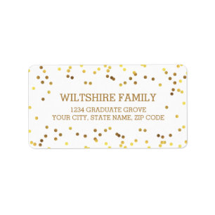 Étiquette Confettis de feuille d'or de Faux