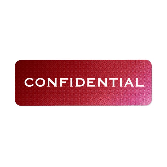 Étiquette CONFIDENTIEL du Motif de dégradé rouge (Devant)
