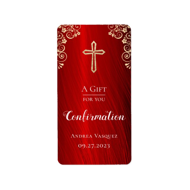 Étiquette Confirmation personnalisée Sanitizer à main rouge  (Devant)