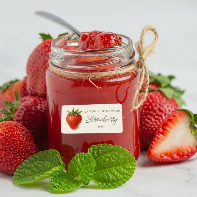 Étiquette confiture de fraise maison personnalisée (Créateur téléchargé)