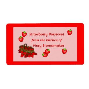 Étiquette Confiture de fraises ou réserves de fraises Étique