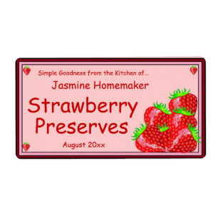 Étiquette Confiture de fraises ou réserves Home Confiture de
