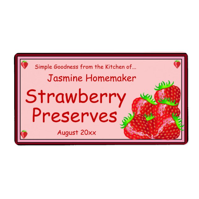Étiquette Confiture de fraises ou réserves Home Confiture de (Devant)
