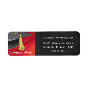 Étiquette Congratulations Graduate Black and Red