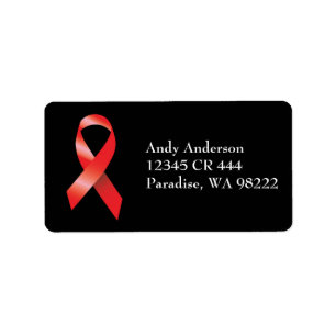 Étiquette Conscience rouge de SIDA de ruban