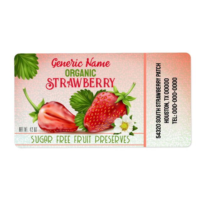 Étiquette Conserve de fruits de fraise (Devant)