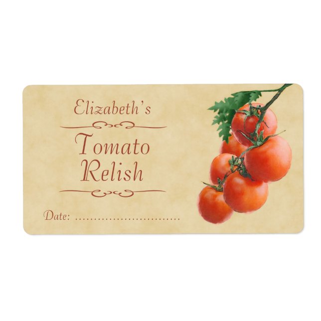 Étiquette Consommation de tomate (Devant)