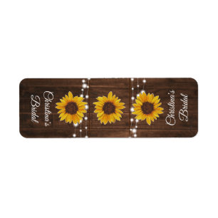 Étiquette Conteneur de bonbons de Fête des mariées Sunflower