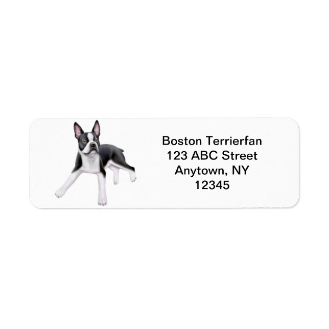 Étiquette Convivial Boston Terrier Personnalisable (Devant)