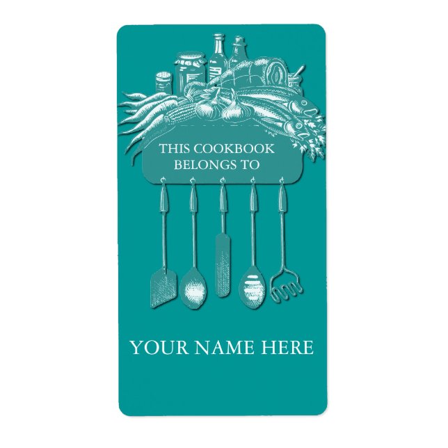 Étiquette Cookbook Collection Boite ..turquoise (Devant)