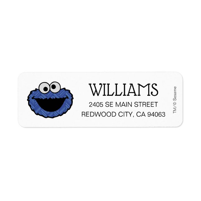 Étiquette Cookie Monster | Retour arrière des années 80 (Devant)