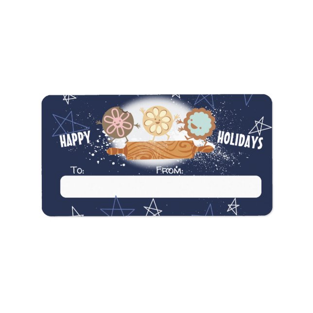 Étiquette Cookies de Noël de la cuisine d'autocollant cadeau (Devant)