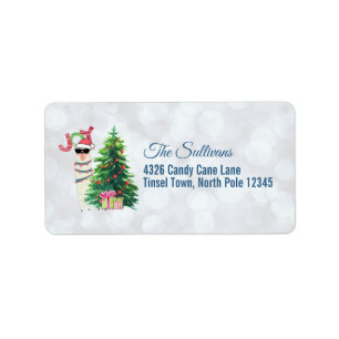 Étiquette Cool Christmas Llama Joy Typography Réserver