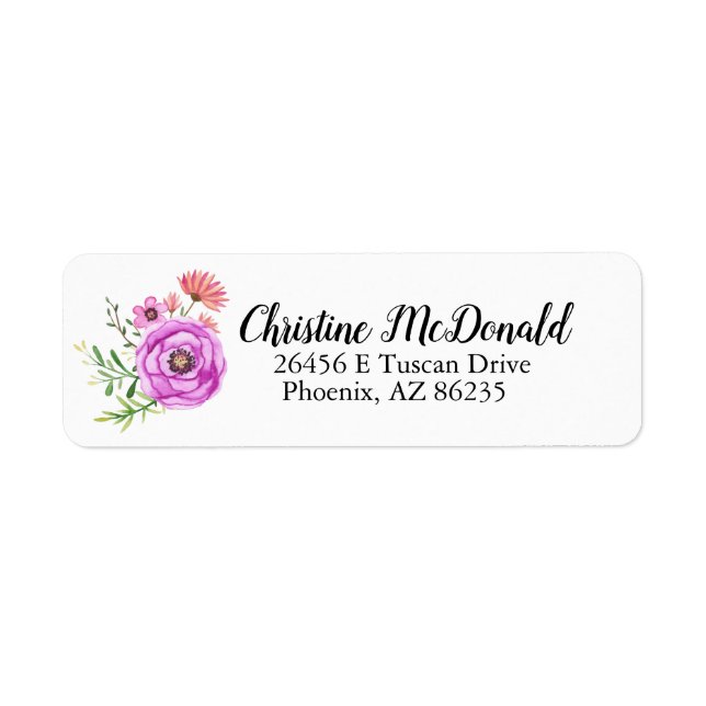 Étiquette Cool Custom Spring floral Retourner l'adresse Étiq (Devant)