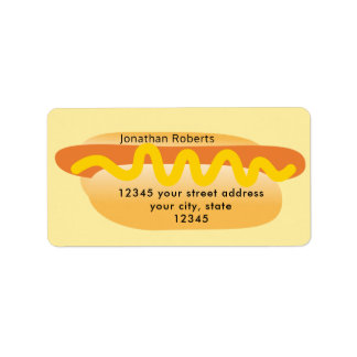 Étiquette Cool Funny Hot Dog Yellow Adresse de retour Label