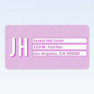 Étiquette Cool Magenta & White Stripes Retourner l'adresse É