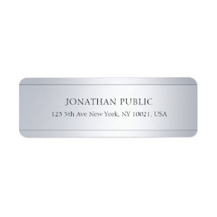 Étiquette Cool Moderne Argent Artistique Plaque Retour Adres