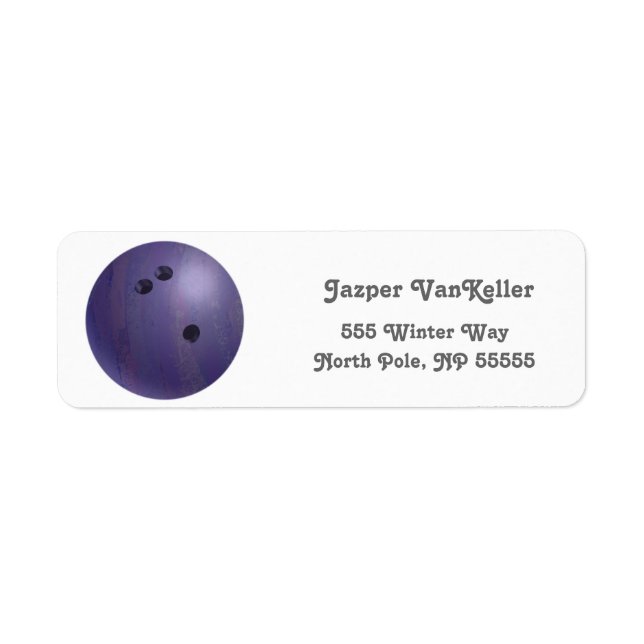 Étiquette Cool Purple Bowling Ball Adresse de retour Étiquet (Devant)