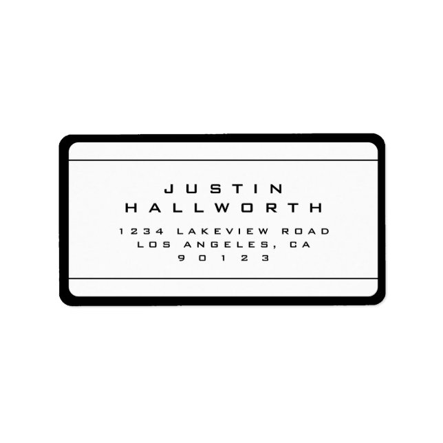 Étiquette Cool unique en noir et blanc (Devant)