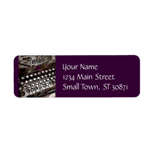 Étiquette Cool Vintage machine à écrire Design moderne Pop A (Devant)