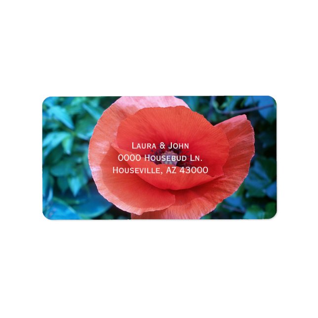 Étiquette Coquelicot. Fleur rouge. (Devant)