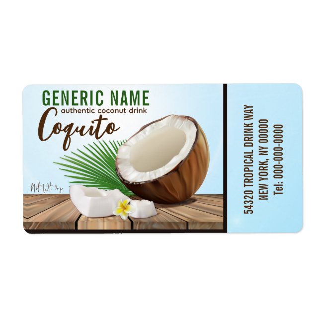 Étiquette Coquito Coconut Fruit tropical (Devant)