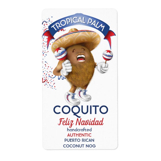 Étiquette Coquito Coconut Maracas (Devant)