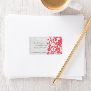 Étiquette Coral Fuchsia Rose Damask Retourner l'adresse Étiq