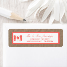 Étiquette Coral Seahorse Burlap Beach Wedding Collection