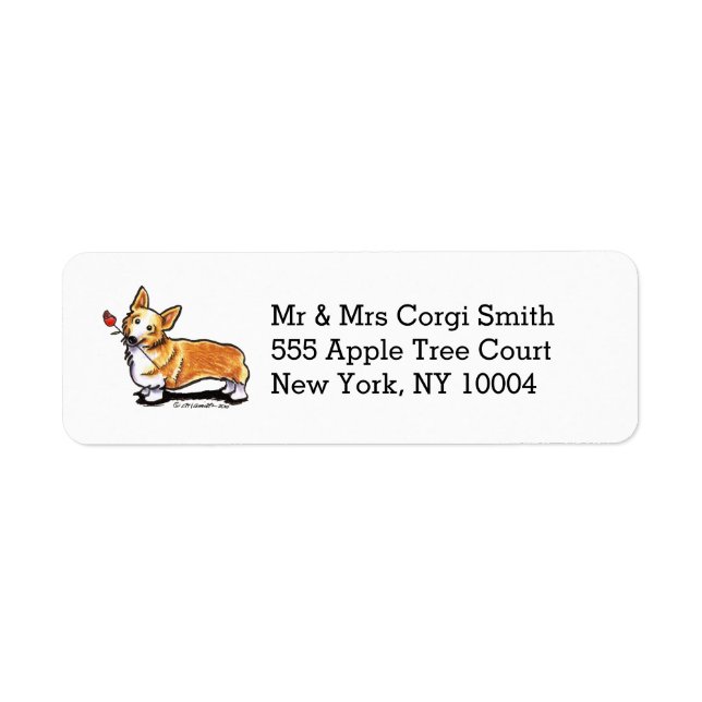 Étiquette Corgi Sweetheart Personnalisé (Devant)