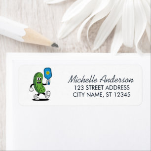 Étiquette Cornichon jouant au pickleball Adresse de retour d