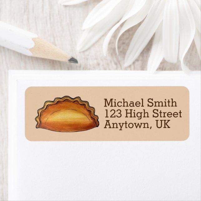 Étiquette Cornish Pasty UK British Meat Pie Savoureuse (En situation)