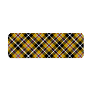 Étiquette Cornouailles National Tartan Jaune et Noir Plaid
