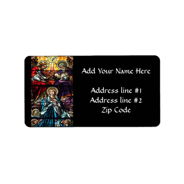 Étiquette Coronation de Virgin Mary Stained Glass (Devant)