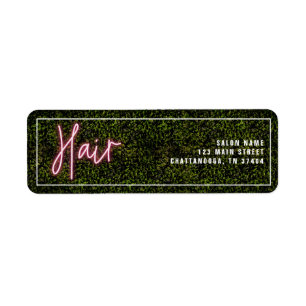 Étiquette Cosmetologue professionnel Neon Pink Hair Salon