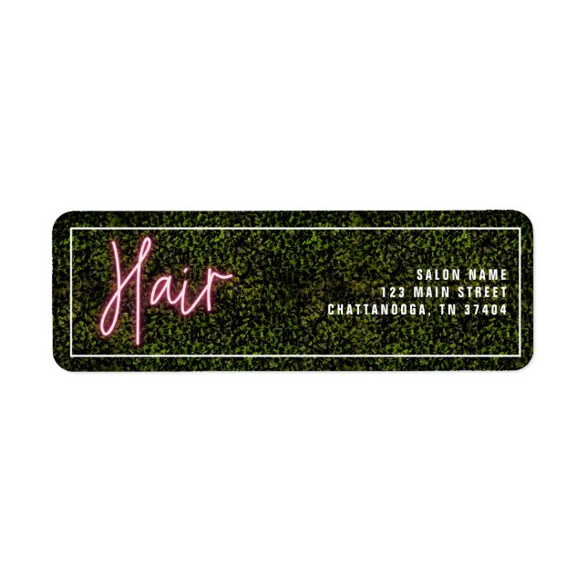 Étiquette Cosmetologue professionnel Neon Pink Hair Salon (Devant)