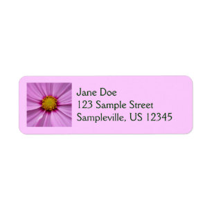 Étiquette Cosmos rose fleur sauvage florale
